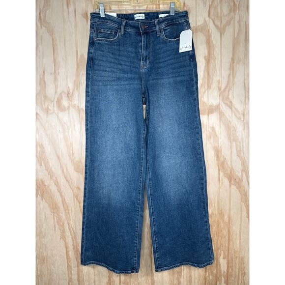 Wonderly Wide Leg Jeans High Rise Stretch Denim Size 8R NWT, Boho, Y2K Revival - Picture 1 of 9